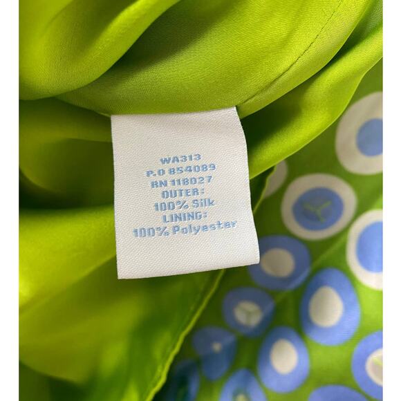 BODEN DRESS 6 SEQUIN GREEN BLUE RETRO SILK DOT GEOMETRIC PRINT SHIFT SHORT MINI - Picture 3 of 9